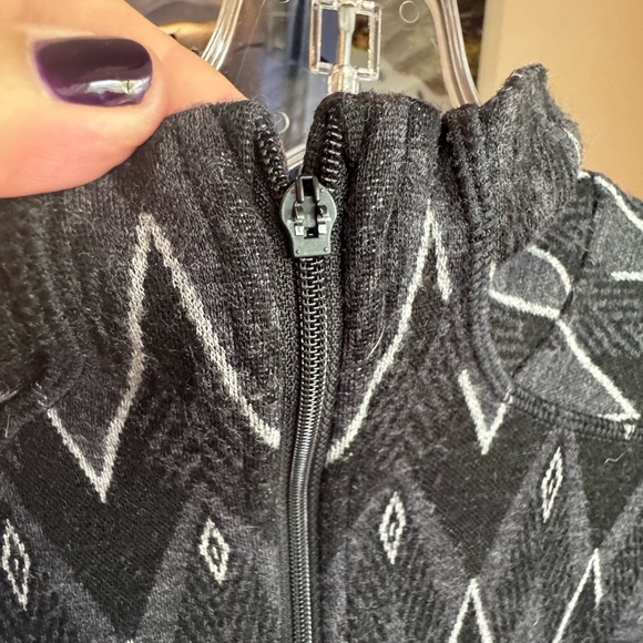 Smartwool Black and White Patterned Half-Zip Pullover - Picture 4 of 4